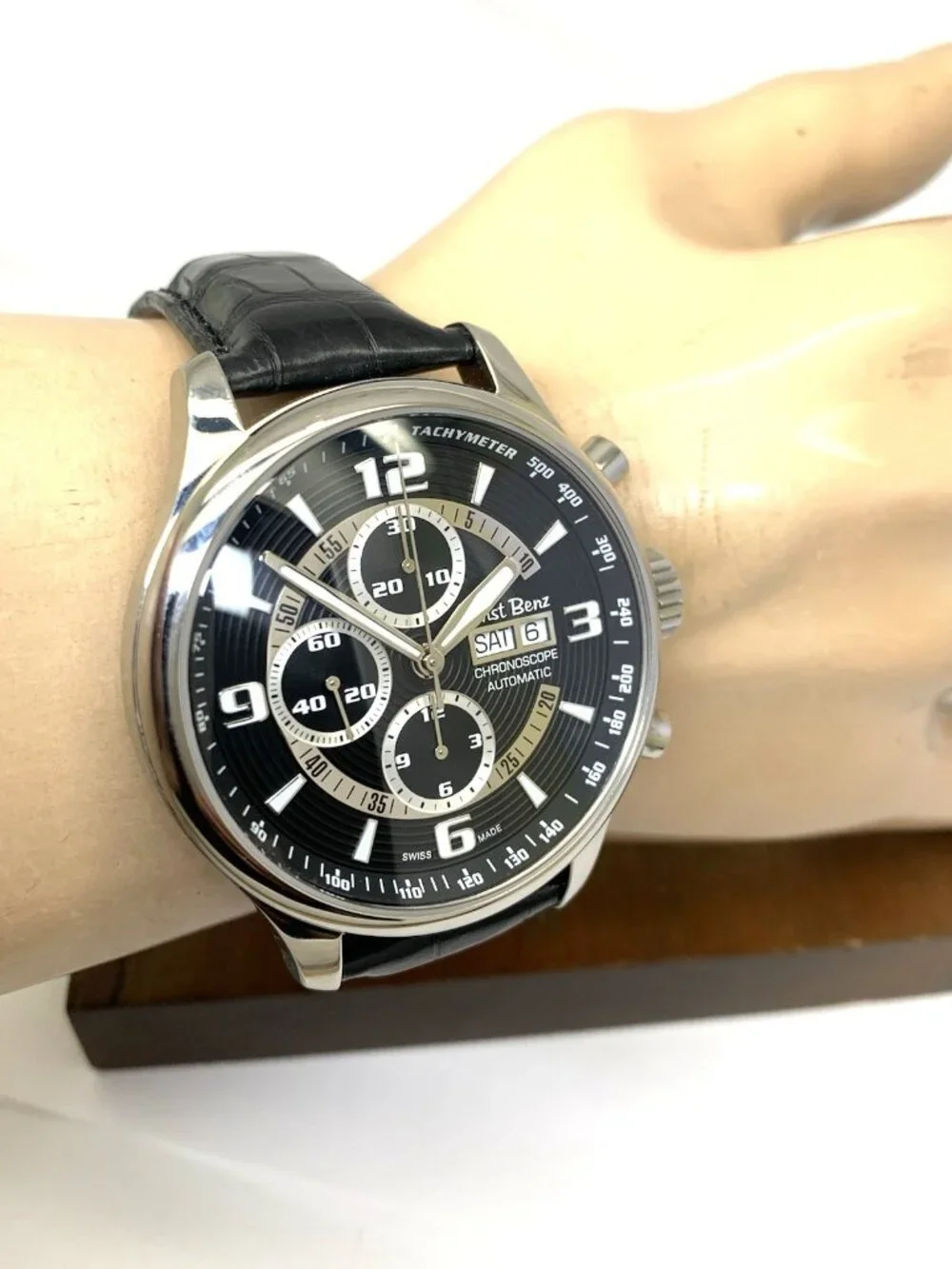 Ernst Benz Men's Watch GC10121 Chrono Scope Swiss Automatic Black Dial 47mm
